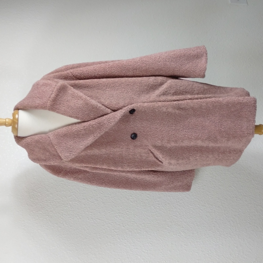 Lucky Brand Faux Sherpa Teddy Bear Coat Dusty Rose Size Lg Womens